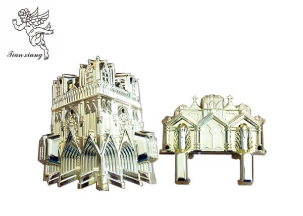 O caixão plástico personalizado do Virgin encurrala o estilo americano dourado pálido com catedral