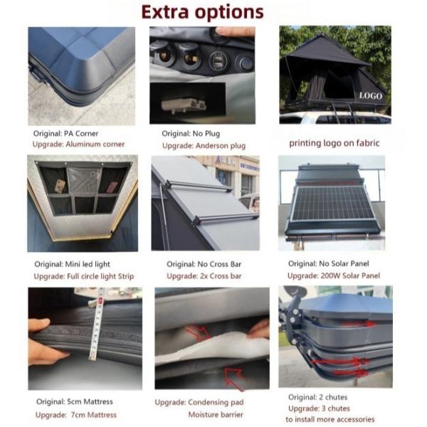 Hardshell Rooftop Tent With Water Tank Off-road Camping Hard Shell Roof Top Tent