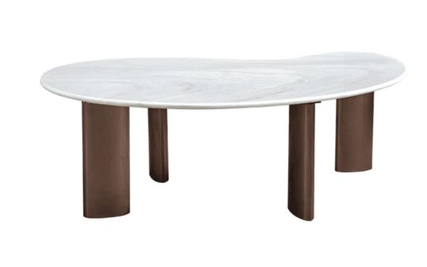 Unique Living Room Marble Top Stainless Steel Metal Leg Modern Coffee Table