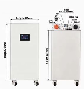 LiFePO4 Battery Box Kit Vertical Stackable with Jk BMS Wheels - Easy Installation LiFePO4 Box for Energy Storage