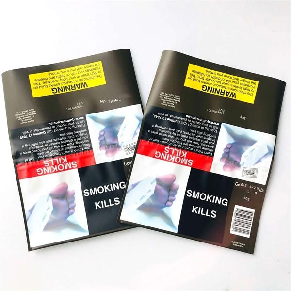 Custom Zipper Rolling Tobacco Pouches Smoking Leaf Cigarette Packaging Bag