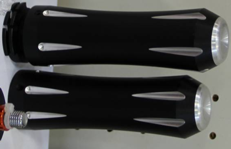 1''  Cnc Universal  Motorcycle Handle Grip Black Chrome For Harley Davidson