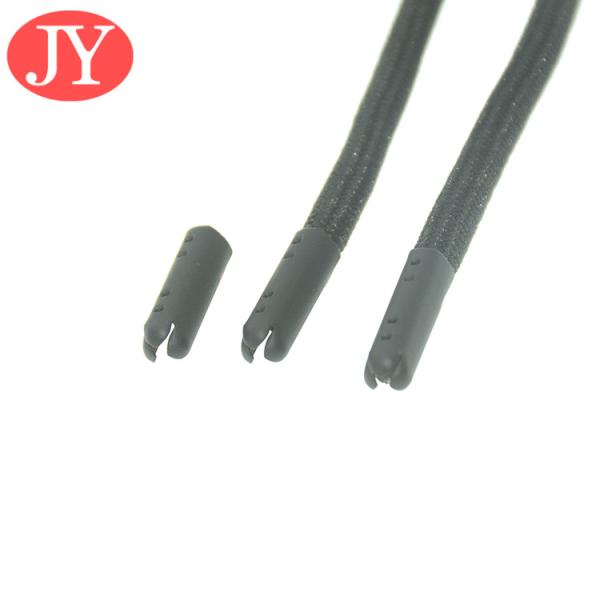 jiayang aglet matte black color  color 25mm flat  cord laser logo metal tipping for hoodies