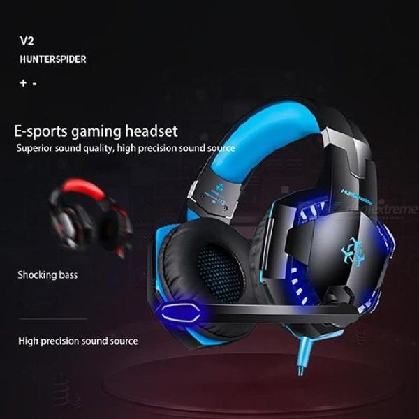 Hunterspider V2 3.5mm Gaming Headset with Mic Stereo USB LED Headphones for PS4 XBOX One PC Laptop Mac
