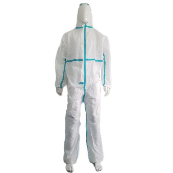 175*140cm Disposable Protective Isolation SMS Nonwoven Coverall with Heat Taped Seam
