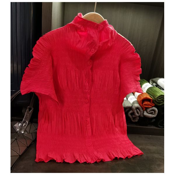 Women's Elegant Loose-Fitting Slimming Top Stand-Up Collar  Craftsmanship Breathable Sweat-Absorbent Heavy Blouses Shirts