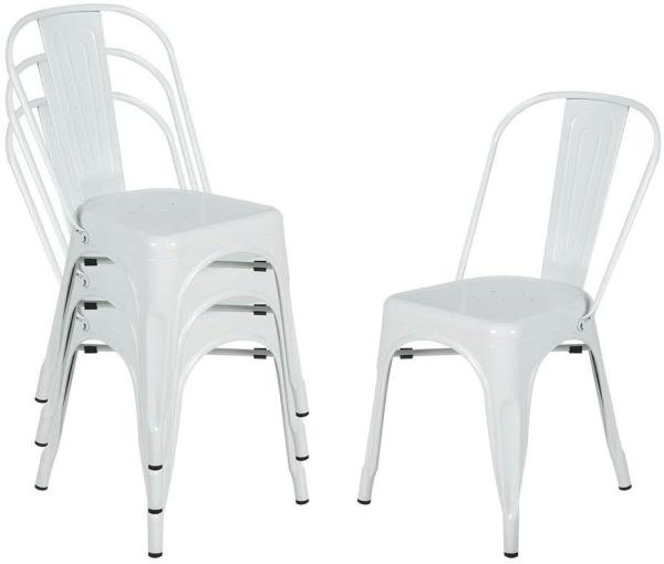 Solid Back Stackable Side Chairs With Back Eco - Friendly Nordic Style