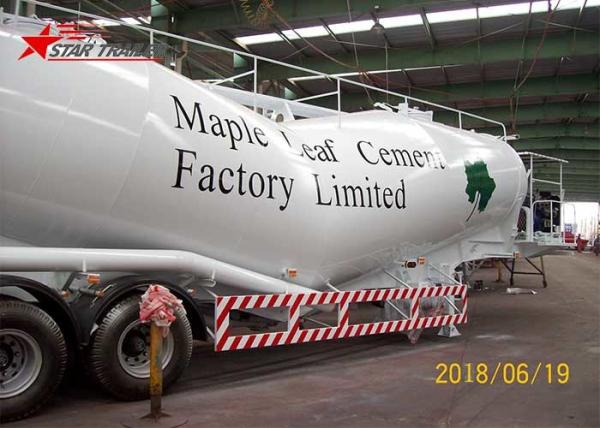 12 Wheels 45cbm Bulk Cement Semi Trailer 4 Inches Discharging Hose Diameter