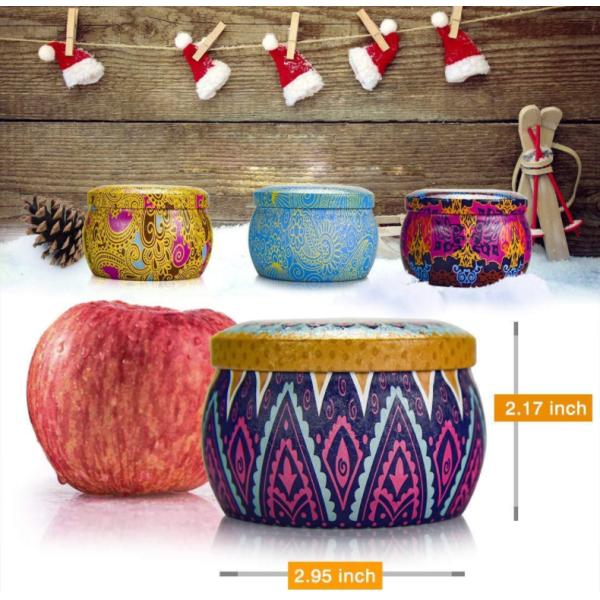 Custom Retro Patterns Travel Metal Jar Scented Candle Tin Candle Gift Sets