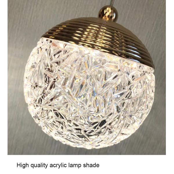Éclairage suspendu en acrylique doré Dimmable Éclairage suspendu cristallin