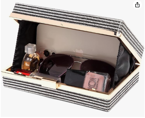 Women Retro Crossbody Bag Rhinestone Fun Unique Evening Clutch Purses for Women
