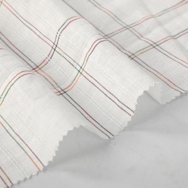 Factory Custom Beautiful Fashionable Design 100% Ramie Jacquard Yarn Dyed Fabric Woven for Boys Dress Wholesale Production linen fabric