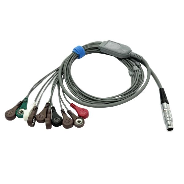 Compatible Landcom 10-lead Recorder  ECG Holter Cable snap,10pin connector