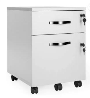 Adjustable Rails 2 Drawers Locking Mobile File Cabinet Knock Down For Office