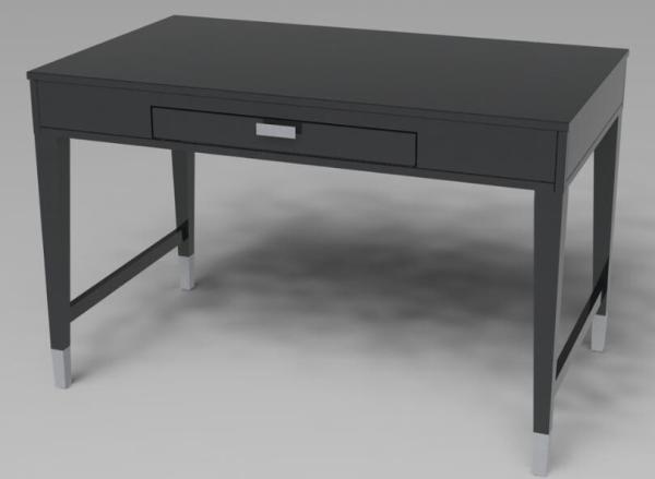 PU Finish Hotel Writing Desk 1 Drawer With Solid Wood Legs , MDF Board