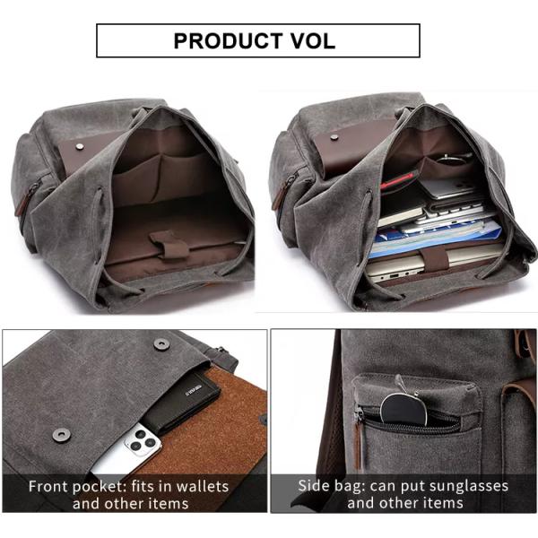 Рюкзак холста года сбора винограда практичных человеков, Multicolor год сбора винограда рюкзака холста