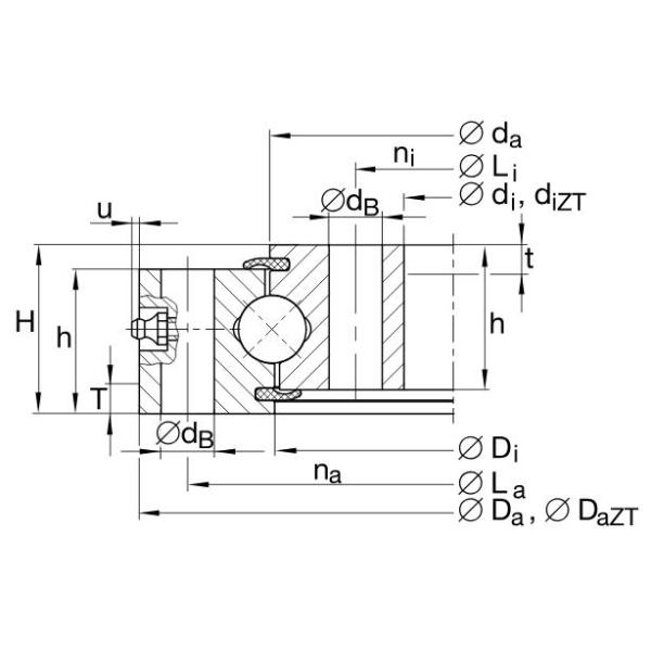 VU200405 Slewing Ring Bearing 336x474x46mm Four point contact ball bearing Internal gear teeth xuzhou bearing china