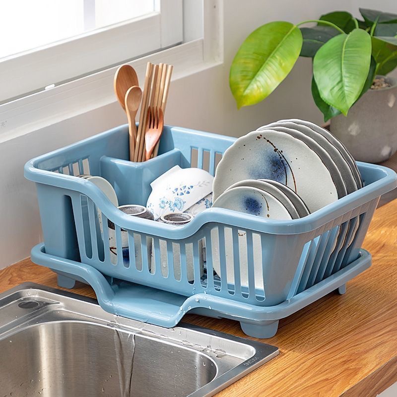 Household Fabric Dish Bowl Drain Tray Storage Rack Tableware Counter Top Chopsticks Filter Water for Kitchen