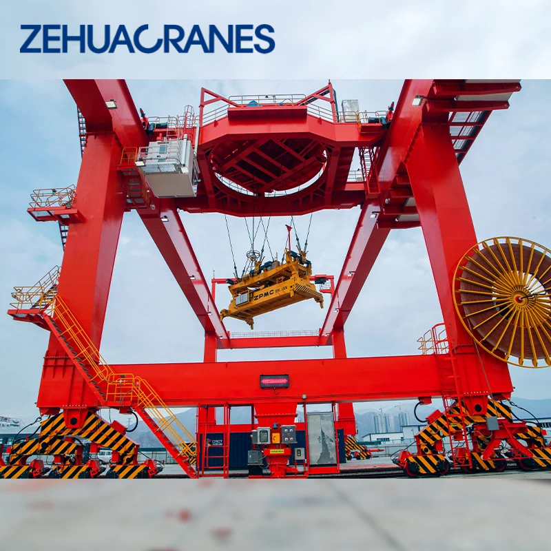 Intelligent Port Portal Crane Rail-Mounted Containers Handling Crane with Ful Automatic Container Spreader