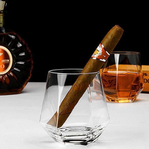 Diamond Shaped Tritan Stemless Wine Glasses PET Plastic Whisky Glass Non Toxic