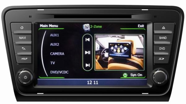 Ouchuangbo stereo satnavi car kit S100 Skoda Octavia 2013-2015 with USB 1080P Czech map