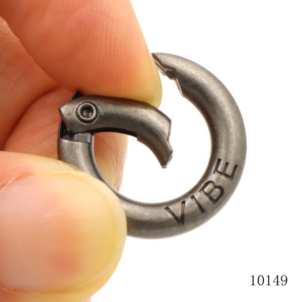 Gunmetal Spring O Ring Zinc Alloy Round Carabiner Ring For Handbag Keychain Decorative