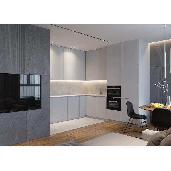 Hotel Modern Kitchen Cabinet With Laminate Door Finish And Particle Board Carcass