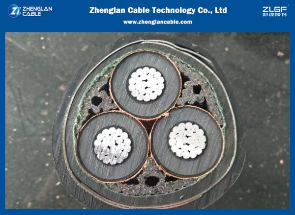 IEC60502-2 12/20 AL/XLPE/CTS/PVC Three Core Copper Tape Screened Aluminium Cable 3cx95sqmm