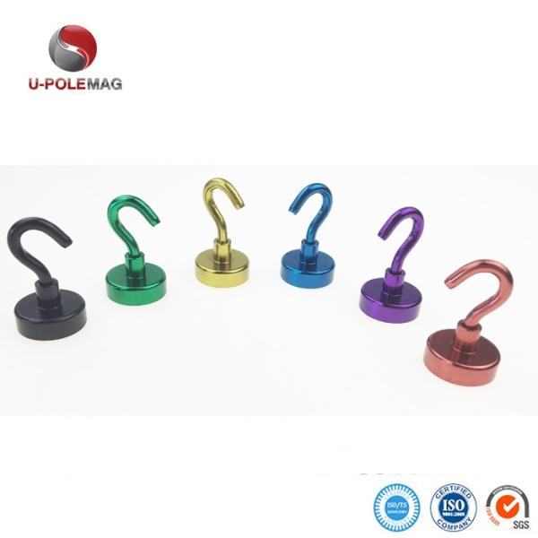 Ndfeb Grade D16 D20 D32 Strong Permanent Pot Magnetic Hook Sliver Neodymium Magnet Hook