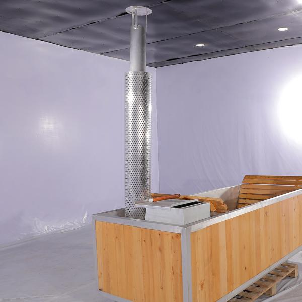 Outdoor Wood Burning Hot Tub Square Steam Sauna Room For Spa