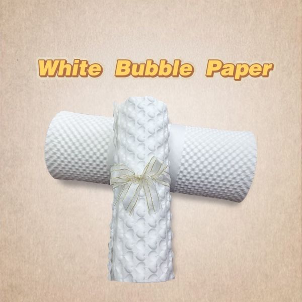 White Bubble Paper Roll 30cm X 10m 80GSM Kraft Bubble Wrap Roll  Lightweight Packing