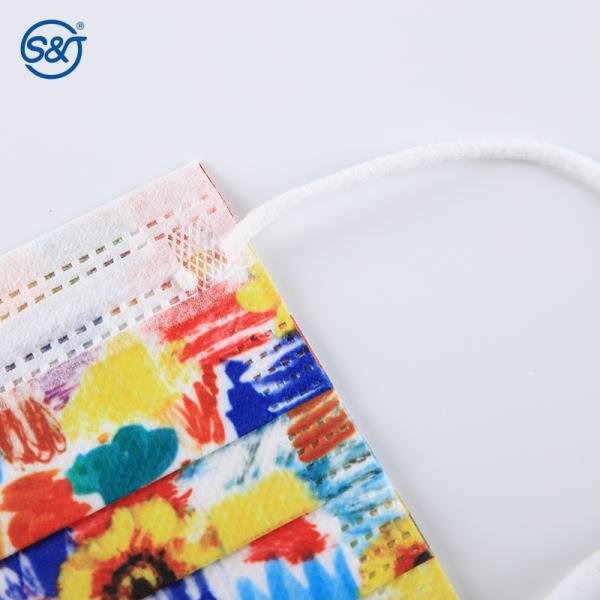 S&J Protective Disposable Printed Face Mask Custom Print Ear Loop Daily Use Kids and Adult Size Print Face Mask