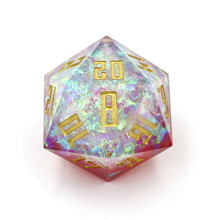 Customized Size Resin Material 20 Sided Dice with Customized Logo for DND Games