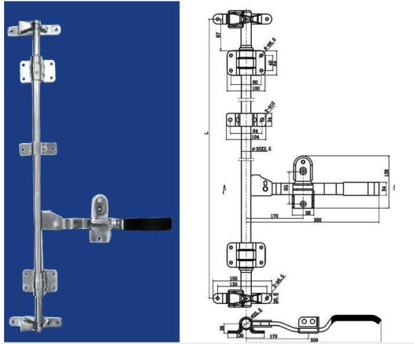 multi-purpose assembly door lock for refrigerated van truck trailer vessel container