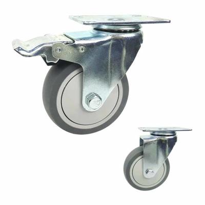 roues en caoutchouc de roulette de doux de la capacité 198lbs de 100mm avec des couvertures