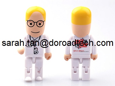 Real Capacity Plastic People/Doctor USB Pen Drive, Customized Any Figures USB Available