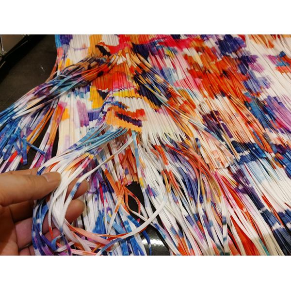 Fashion Summer New Nice Positioning Print Double Fringe Half Skirt Wrinkles Women's Slimming Skirt