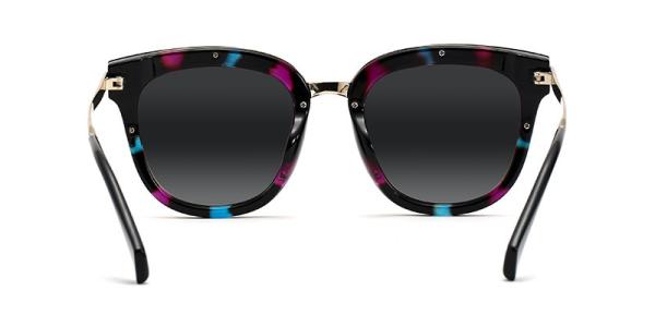 Black Purple Ladies Polarized Sunglasses Lens Metal Frames Size 53 23 148