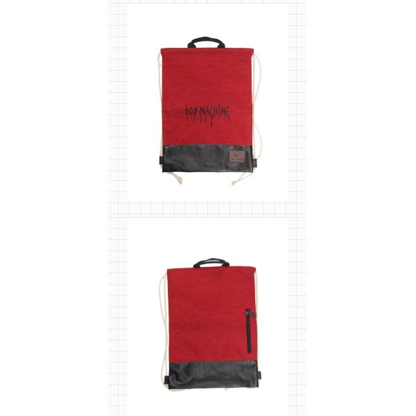 Red Color Cloth Cinch Bags , Letter Pattern Small Fabric Bags With Drawstring