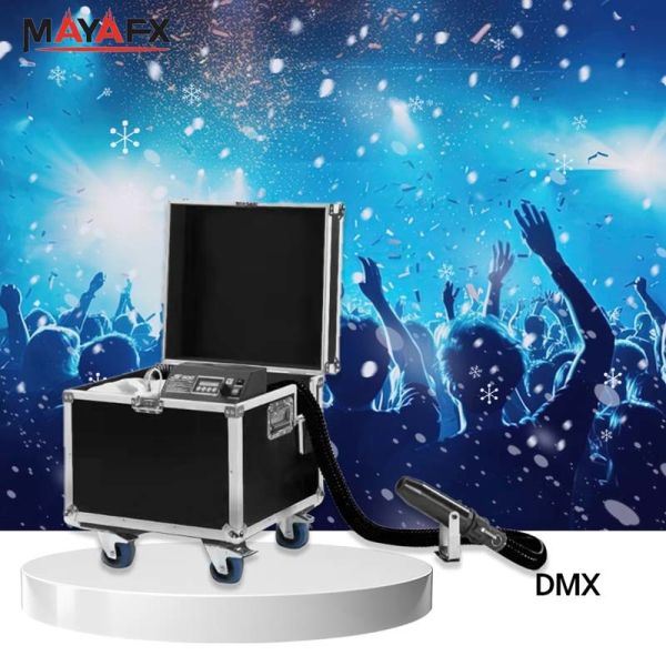 Separated Snow Jet Machine with DMX512/RF Remote Control for Biodegradable Snowflakes and HEPA-Filtered Haze