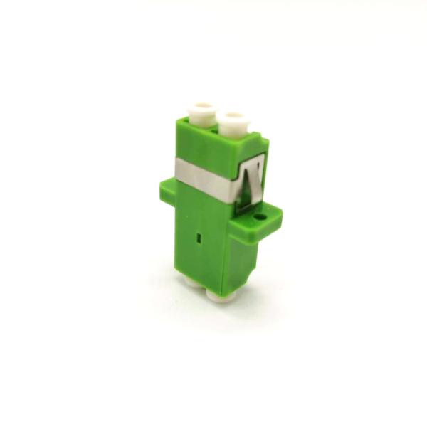 LC APC Duplex Single Mode Fiber Optic Adapter Green Color