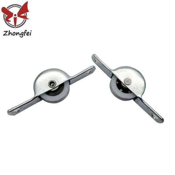 Door And Window Accessories 18mm Nylon Wheel Iron Housing With Zinc Plated Steel Sliding Door Wheels