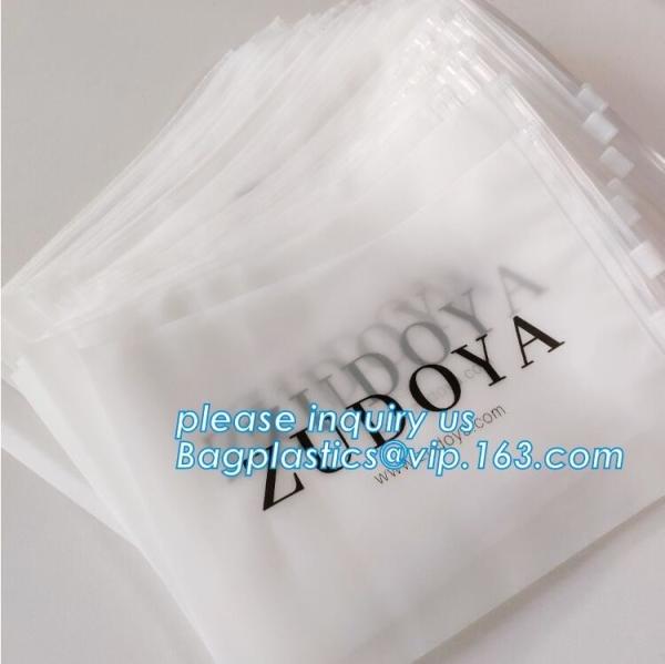 printing waterproof frosted pvc plastic bra bag,vinyl EVA PVC travel apparel package storage bag zip slider with string