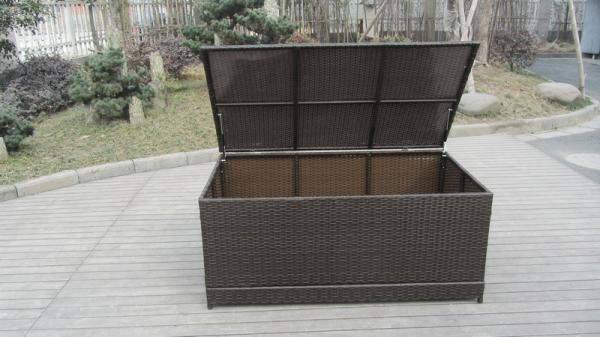 Waterproof Decorative KD Resin Wicker Storage Box For Storeroom
