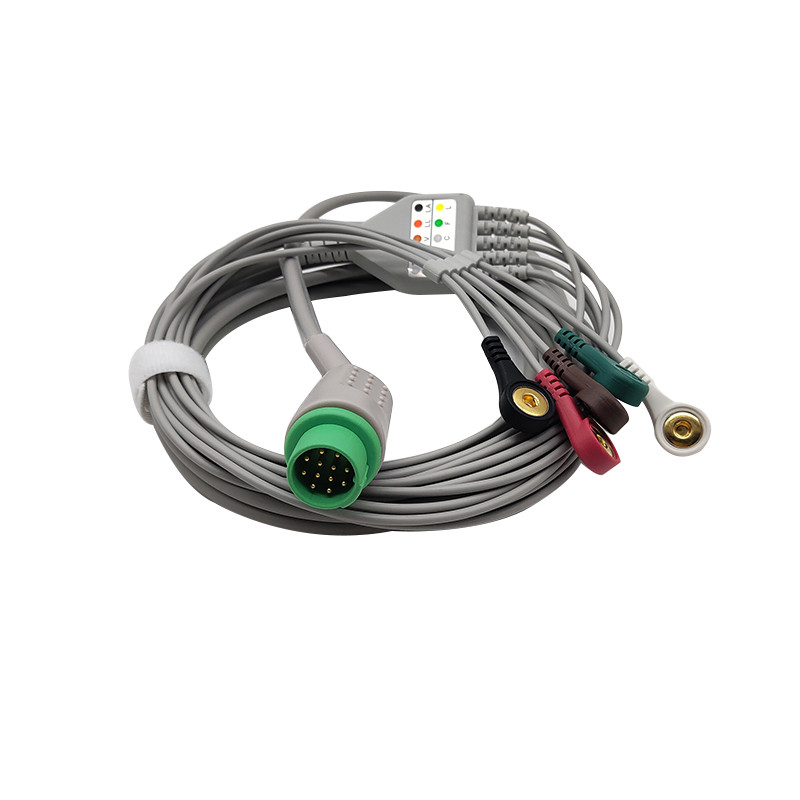 Куртка подводящих проводов 12pin TPU руководства ECG устранимая Ecg Biolight 5