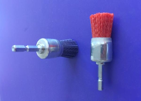 Clean Sand Nylon Abrasive End Brush 25mm Outer Diameter With 6mm Hex Shank