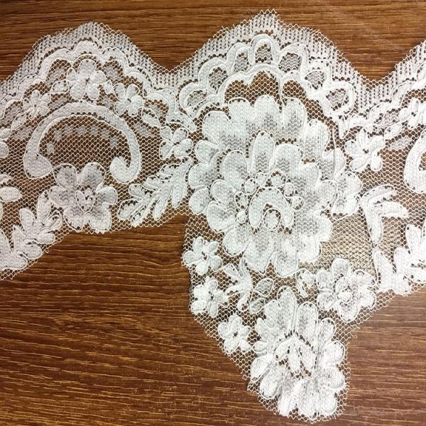 Jacquard Lace border for Wedding dress  Cord lace edge in Ivory Color