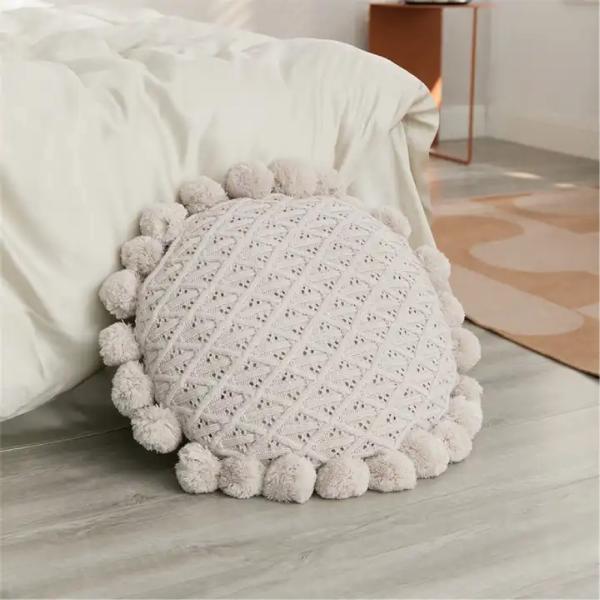 High Density Foam Filling Knitted Throw Pillow Case for Sofa Bed Decor in Customized Color