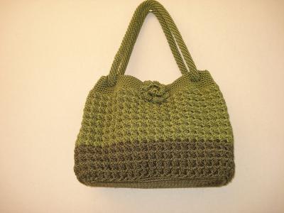  Bag Green Crochet beautiful women Flower bag handbag tote purse handmade bag
