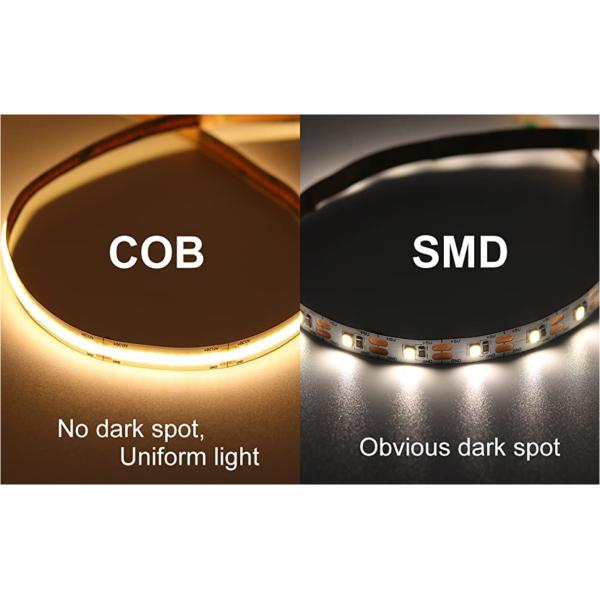 24v Cob 90 Cri Led Strip Lights Warm White 3000k 5m  480 Leds/M